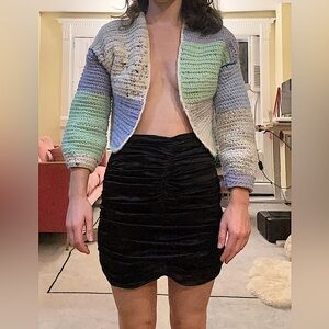 Black Zara satin skirt